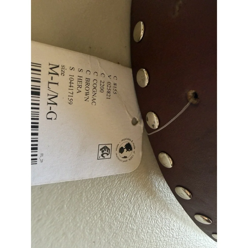 NWT We The Free Sola Stud Belt Cognac Brown Leather Hip Belt M/L Boho Festival
